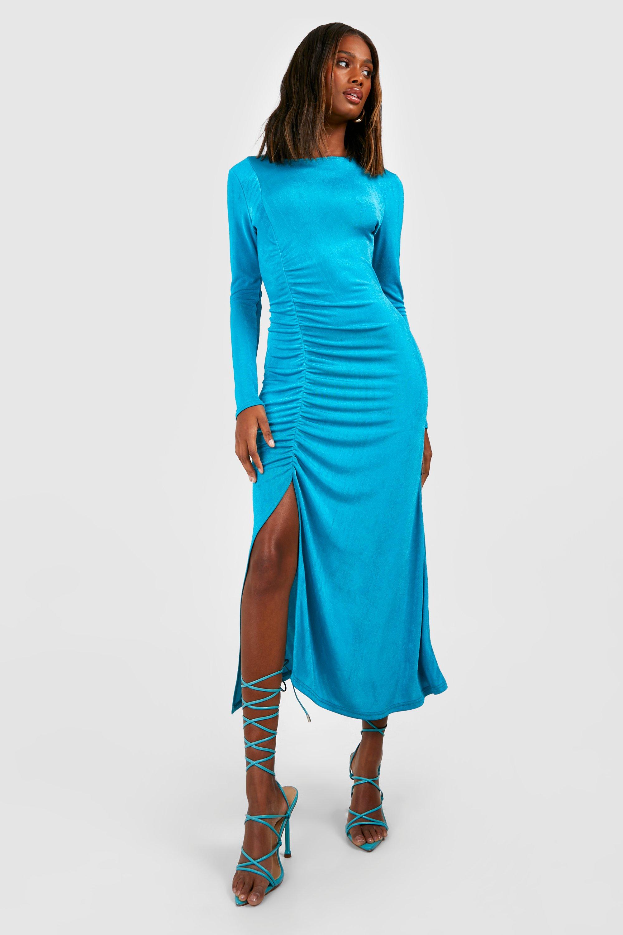 Boohoo hotsell turquoise dress